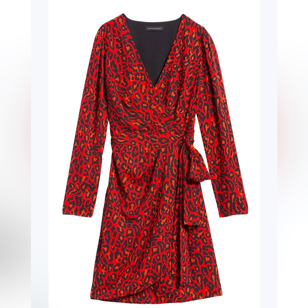 Banana Republic leopard print wrap dress